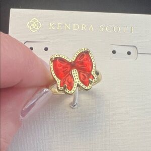 Kendra Scott  Red Enamel Bow Ring